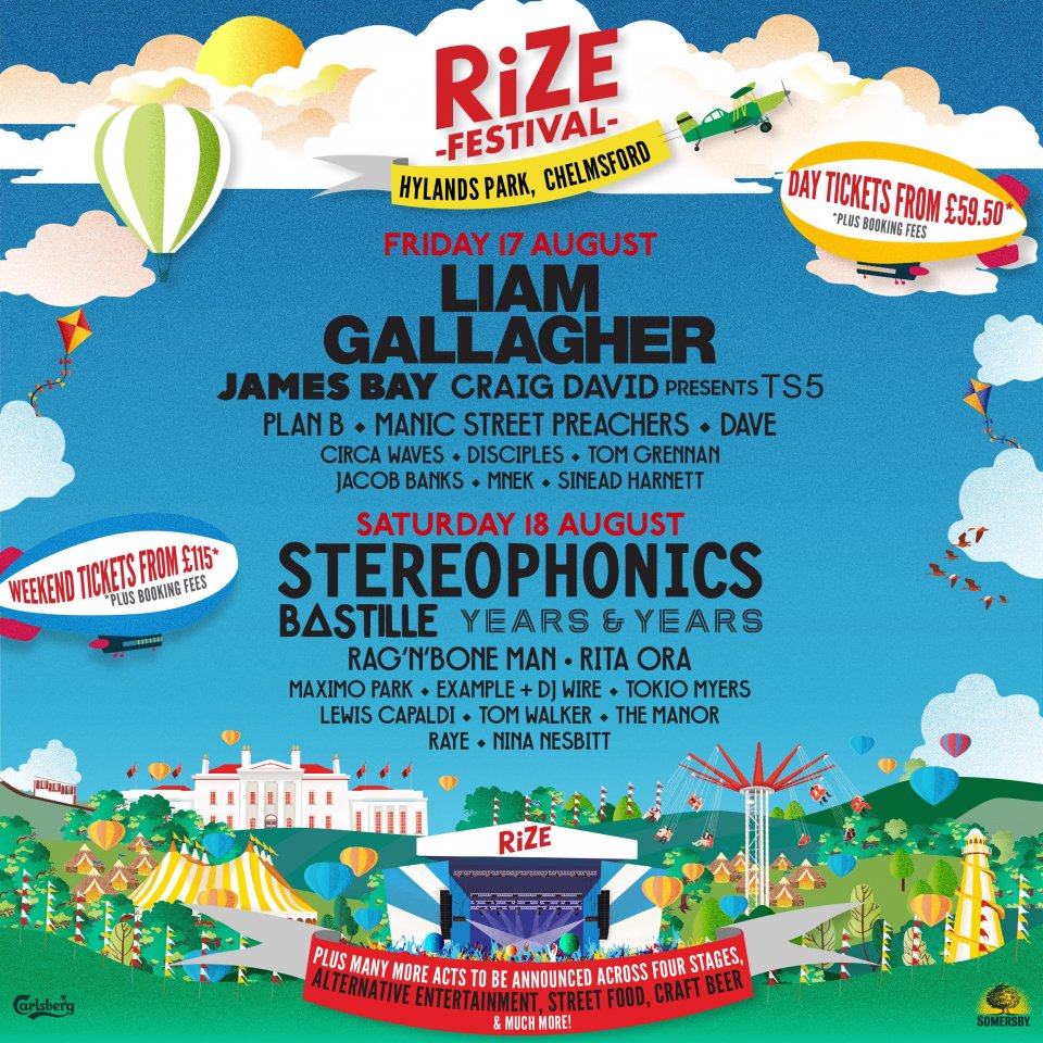 liam gallagher, stereophonics, james bay. craig david, bastille, years & years, plan b, manic street preachers, rag 'n' bone man, dave, rita ora, raye, nina nesbitt, sinead hartnett
